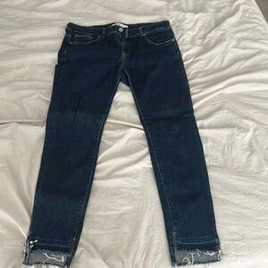 Zara Ankle Cut Jeans with Pearl Detail